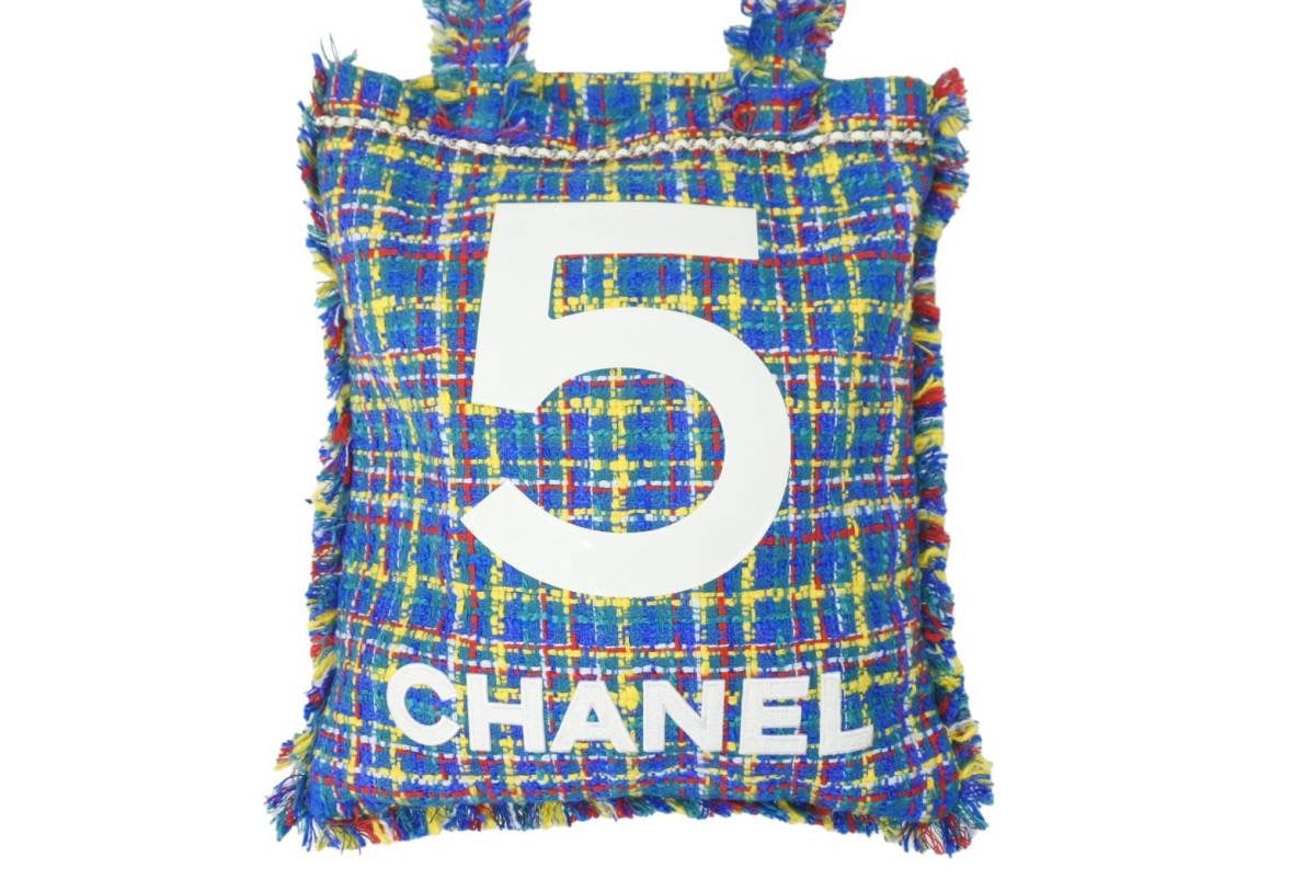 極美品 CHANEL シャネル マルチカラーツイードトートバッグ デカココ 