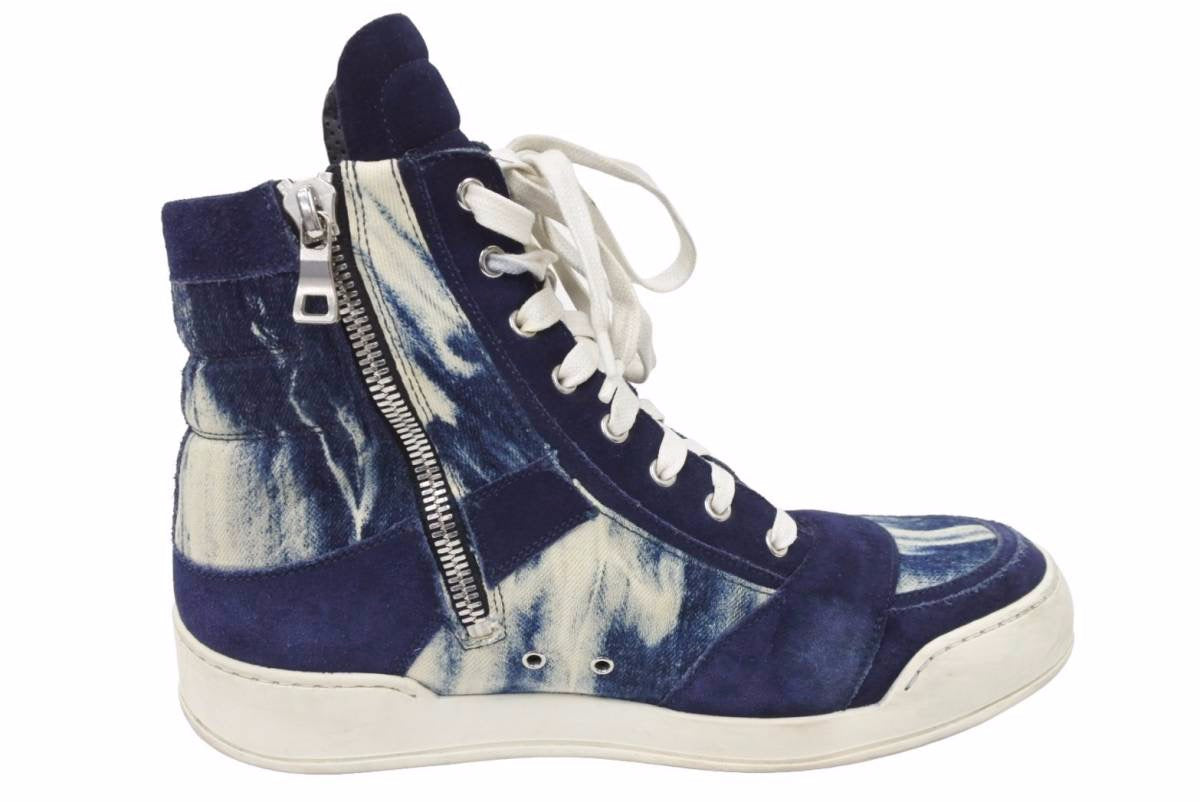 BALMAIN バルマン ハイカットスニーカー サイドジップ デニム