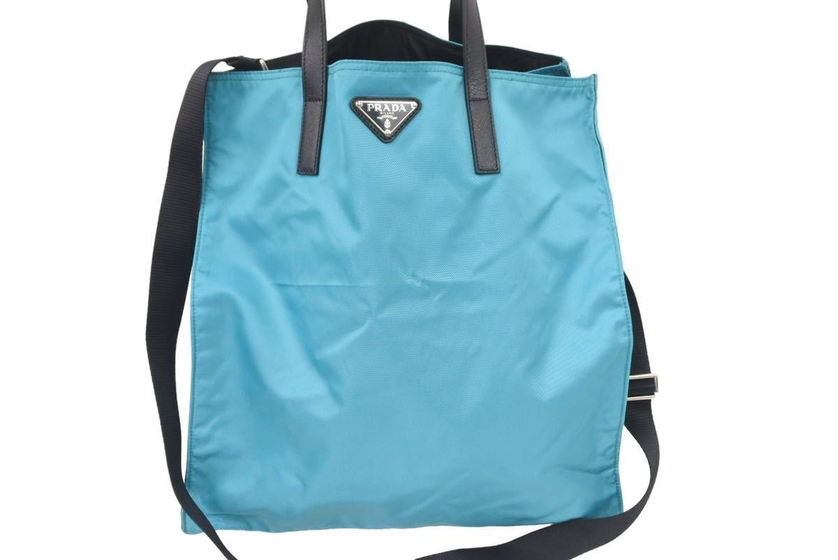 PRADA プラダ 2WAY トートバッグ ナイロン 青（PRADA プラダ