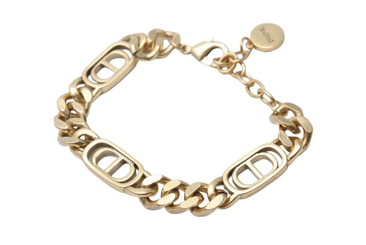 美品】クリスチャンディオール CD ロゴ ブレスレット ゴールド