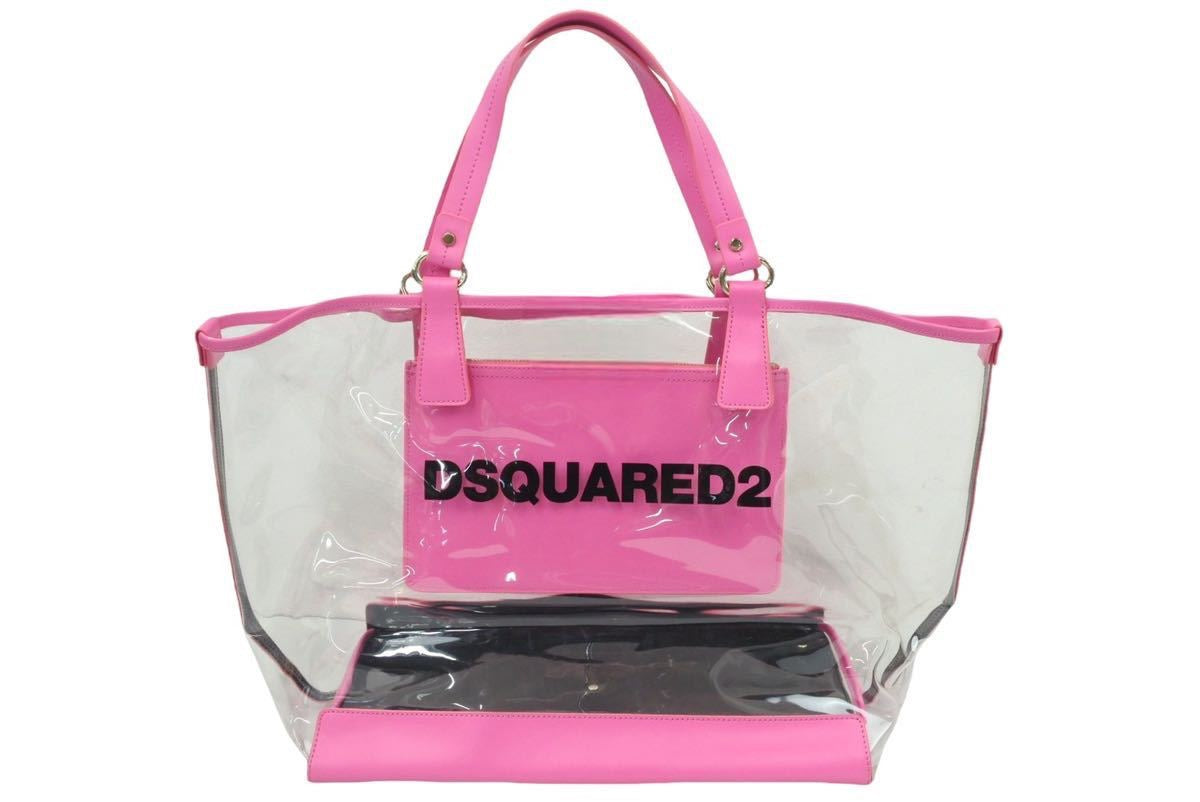 DSQUARED2 ディースクエアード トートバッグ ビニール レザートート 