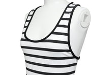 Load image into Gallery viewer, 極美品 CHANEL シャネル ボーダー スイムウェア 水着 ブラック ホワイト ココマーク P71948V48268 ロゴ サイズ36 中古 48184