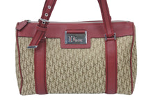 Load image into Gallery viewer, ChristianDior クリスチャンディオール ボストンバッグ トロッター柄 キャンバス レザー レッド ベージュ 美品 中古 48226