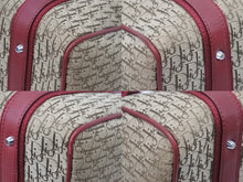 Load image into Gallery viewer, ChristianDior クリスチャンディオール ボストンバッグ トロッター柄 キャンバス レザー レッド ベージュ 美品 中古 48226