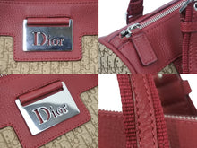 Load image into Gallery viewer, ChristianDior クリスチャンディオール ボストンバッグ トロッター柄 キャンバス レザー レッド ベージュ 美品 中古 48226