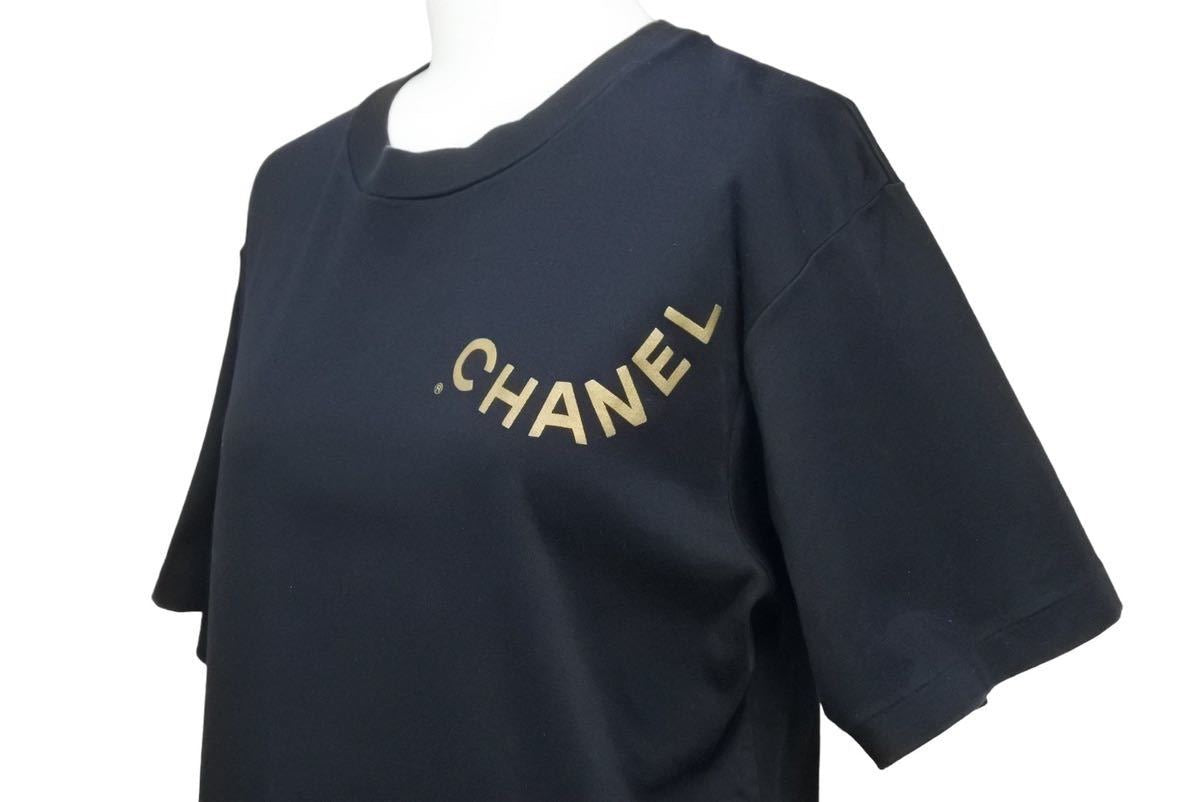 CHANEL シャネル 半袖Ｔシャツ チビT クロップド ココマーク PO5010VO3909 94305 95P ナイロン ブラック 42 美品  48509