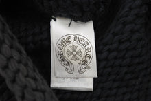 Load image into Gallery viewer, CHROME HEARTS クロムハーツ クロスパッチ ニットキャップ ブラウン ビーニー 帽子 レザー 美品 中古 49402