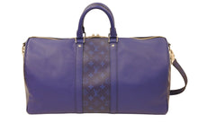 Load image into Gallery viewer, 新品同様 LouisVuitton ルイヴィトン タイガラマ キーポル バンドリエール50 2WAYバッグ M53766 BA0290 ブルー シルバー 中古 49985