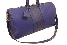 Load image into Gallery viewer, 新品同様 LouisVuitton ルイヴィトン タイガラマ キーポル バンドリエール50 2WAYバッグ M53766 BA0290 ブルー シルバー 中古 49985