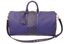 Load image into Gallery viewer, 新品同様 LouisVuitton ルイヴィトン タイガラマ キーポル バンドリエール50 2WAYバッグ M53766 BA0290 ブルー シルバー 中古 49985