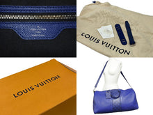 Load image into Gallery viewer, 新品同様 LouisVuitton ルイヴィトン タイガラマ キーポル バンドリエール50 2WAYバッグ M53766 BA0290 ブルー シルバー 中古 49985