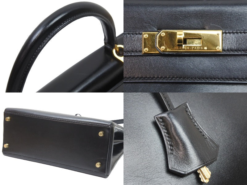 エルメス ケリー28 内縫い ブラック ソルド品 □B刻印 カーフ