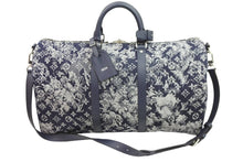 Load image into Gallery viewer, 新品同様 LOUIS VUITTON ルイヴィトン モノグラム タペストリー キーポル 50 ボストンバッグ M57285 ネイビー 中古 52510
