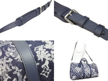 Load image into Gallery viewer, 新品同様 LOUIS VUITTON ルイヴィトン モノグラム タペストリー キーポル 50 ボストンバッグ M57285 ネイビー 中古 52510