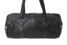 Load image into Gallery viewer, CHROME HEARTS クロムハーツ ボストンバッグ タイニーダッフル ダガージップ レザー ブラック シルバー金具 美品 中古 54375