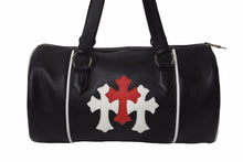 Load image into Gallery viewer, CHROME HEARTS DOMINO CRS PATCH DAFFLE BAG ドミノ クロスパッチ ダッフルバッグ ブラック 中古 55205
