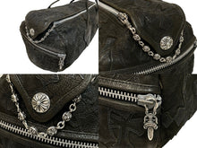Load image into Gallery viewer, CHROME HEARTS クロムハーツ ダッフルバッグ スモール セメタリークロスパッチ SV925 デストロイレザー 美品 中古 55353