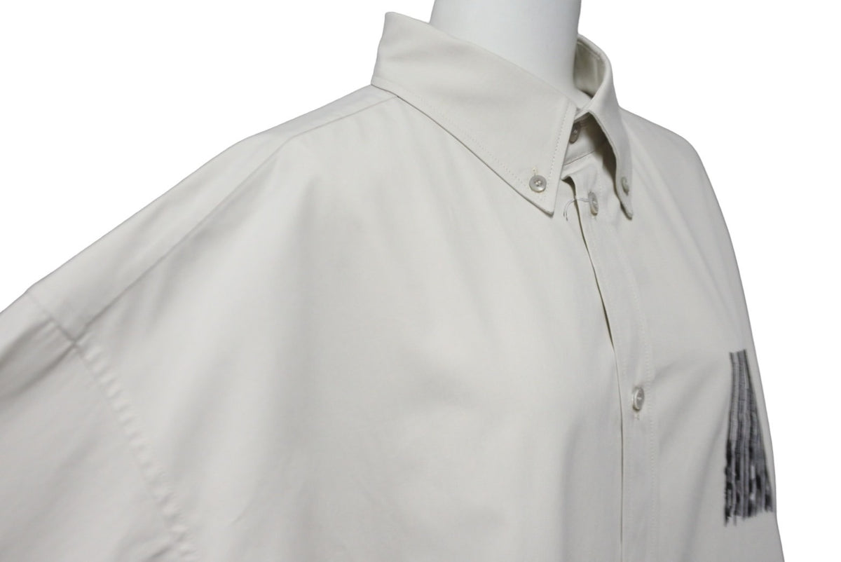 極美品 BALENCIAGA バレンシアガ 21AW バーコードロゴ オーバーサイズ 長袖シャツ グレー 662982 サイズ38 55433