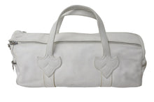 Load image into Gallery viewer, CHROME HEARTS クロムハーツ スモール DFFL TNY タイニー ダッフルバッグ ホワイト シルバー925 レザー 良品 中古 55443