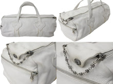 Load image into Gallery viewer, CHROME HEARTS クロムハーツ スモール DFFL TNY タイニー ダッフルバッグ ホワイト シルバー925 レザー 良品 中古 55443