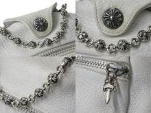 Load image into Gallery viewer, CHROME HEARTS クロムハーツ スモール DFFL TNY タイニー ダッフルバッグ ホワイト シルバー925 レザー 良品 中古 55443