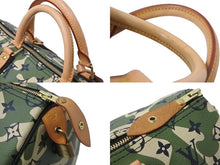 Load image into Gallery viewer, 新品同様 ルイ ヴィトン LOUIS VUITTON モノグラモ フラージュ スピーディ 35 バッグ カモフラ グリーン M95773 村上隆 中古 55532