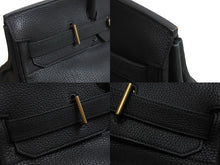 Load image into Gallery viewer, HERMES エルメス ボストンバッグ オータクロア 50 □E刻印 フィヨルド ブラック系 ブロンズ金具 美品 中古 55555