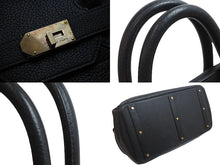 Load image into Gallery viewer, HERMES エルメス ボストンバッグ オータクロア 50 □E刻印 フィヨルド ブラック系 ブロンズ金具 美品 中古 55555