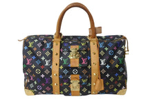 Load image into Gallery viewer, LOUIS VUITTON ルイヴィトン × 村上隆 モノグラムマルチカラー キーポル45 ボストンバッグ ノワール M92640 良品 中古 56345