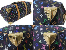 Load image into Gallery viewer, LOUIS VUITTON ルイヴィトン × 村上隆 モノグラムマルチカラー キーポル45 ボストンバッグ ノワール M92640 良品 中古 56345
