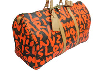 Load image into Gallery viewer, 新品同様 LOUIS VUITTON ルイ・ヴィトン モノグラム グラフィティ キーポル50 ボストン スプラウス オレンジ M93699 中古 56379