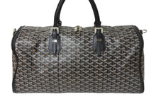 Load image into Gallery viewer, GOYARD ゴヤール ヘリンボーン柄 クロワジュール ボストンバッグ PVC レザー ブラック 鞄 旅行 シルバー金具 良品 中古 56677