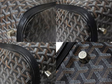 Load image into Gallery viewer, GOYARD ゴヤール ヘリンボーン柄 クロワジュール ボストンバッグ PVC レザー ブラック 鞄 旅行 シルバー金具 良品 中古 56677