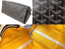 Load image into Gallery viewer, GOYARD ゴヤール ヘリンボーン柄 クロワジュール ボストンバッグ PVC レザー ブラック 鞄 旅行 シルバー金具 良品 中古 56677