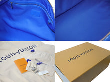 Load image into Gallery viewer, 新品未使用 LOUIS VUITTON ルイヴィトン ボストンバッグ キーポルバンドリエール 50 M45428 ブルー ホワイト シルバー金具 57005