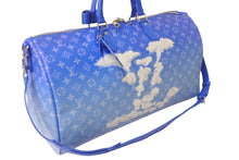 Load image into Gallery viewer, 新品未使用 LOUIS VUITTON ルイヴィトン ボストンバッグ キーポルバンドリエール 50 M45428 ブルー ホワイト シルバー金具 57005