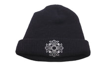 Load image into Gallery viewer, CHROME HEARTS クロムハーツ ニットキャップ 帽子 マルチプラス 刺繍 ビーニー ウール ブラック ホワイト サイズOS 美品 中古 58071