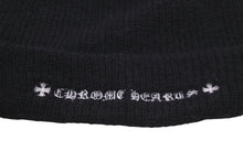 Load image into Gallery viewer, CHROME HEARTS クロムハーツ ニットキャップ 帽子 マルチプラス 刺繍 ビーニー ウール ブラック ホワイト サイズOS 美品 中古 58071