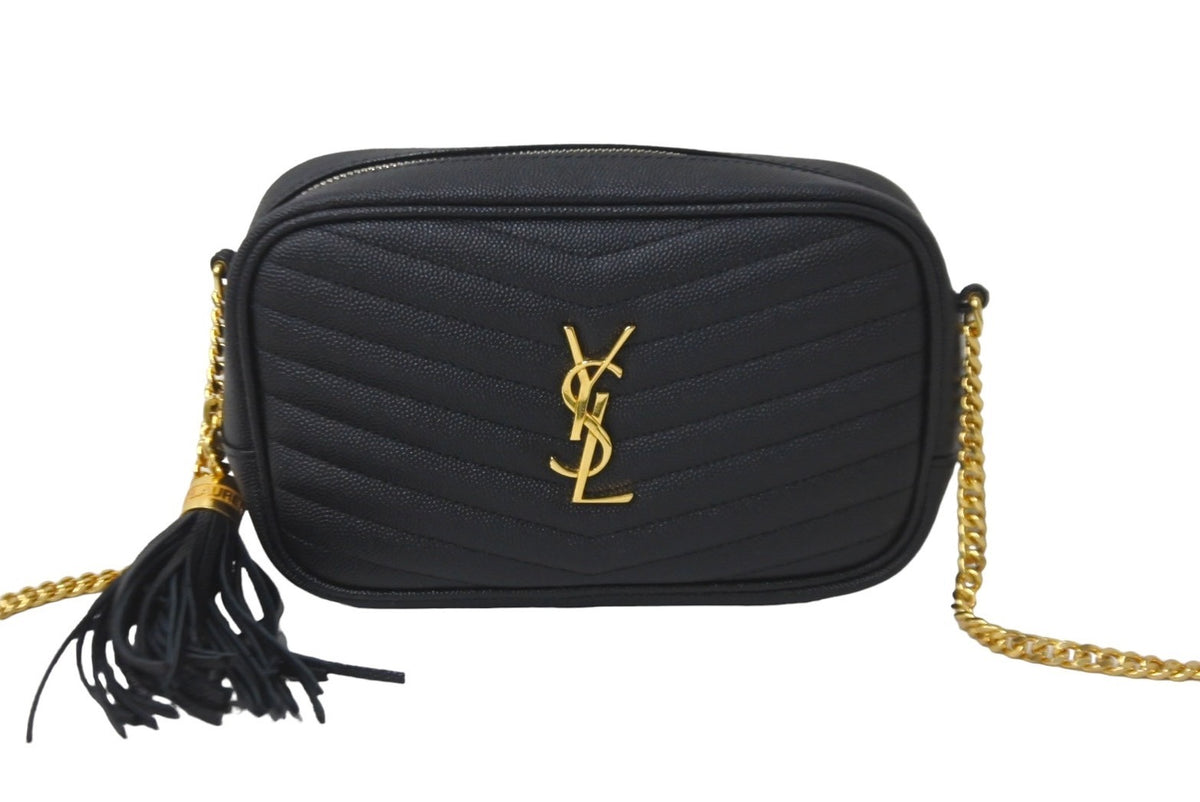 極美品 SAINT LAURENT サンローラン ルー ミニ チェーン ポーチ