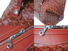Load image into Gallery viewer, GOYARD ゴヤール ボストンバッグ ボーイング30 レッド PVCコーティングキャンバス レザー シルバー金具 美品 中古 58993