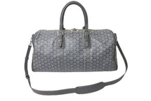 Load image into Gallery viewer, GOYARD ゴヤール ボストンバッグ クロワジュール 40 ヘリンボーン グレー PVC レザー シルバー金具 美品 中古 59209