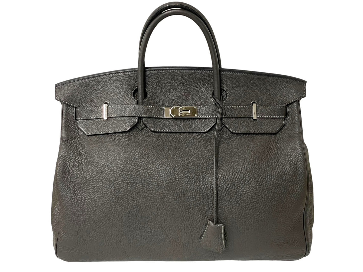 HERMES エルメス バーキン50 ハンドバッグ グラファイト シルバー金具  