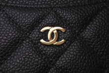 Load image into Gallery viewer, 極美品 CHANEL シャネル カードケース 22番台 ココマーク ブラック キャビアスキン ゴールド金具 中古 61125