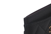 Load image into Gallery viewer, 極美品 CHANEL シャネル カードケース 22番台 ココマーク ブラック キャビアスキン ゴールド金具 中古 61125