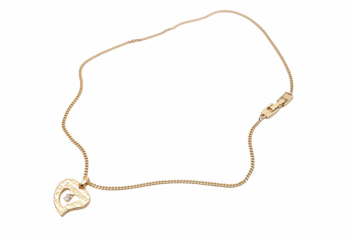 美品✨ ジバンシー ゴールドカラー リボン ネックレス　ブレスレット　3点セット GIVENCHY ジバンシー ハート ネックレス ペンダント ゴールド