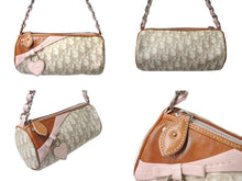 Load image into Gallery viewer, Christian Dior クリスチャンディオール トロッター ロマンティック ハンドバッグ チャームハート ベージュ ピンク 美品 中古 4b000255