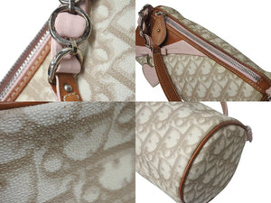 Christian Dior クリスチャンディオール トロッター ロマンティック ハンドバッグ チャームハート ベージュ ピンク 美品 中古 4b000255