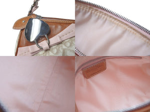 Christian Dior クリスチャンディオール トロッター ロマンティック ハンドバッグ チャームハート ベージュ ピンク 美品 中古 4b000255