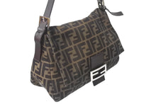 Load image into Gallery viewer, FENDI フェンディ ズッカ柄 マンマバケット ワンショルダーバッグ ブラウン キャンバス レザー シルバー金具 ロゴ 美品 中古 4b000296
