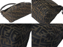 Load image into Gallery viewer, FENDI フェンディ ズッカ柄 マンマバケット ワンショルダーバッグ ブラウン キャンバス レザー シルバー金具 ロゴ 美品 中古 4b000296